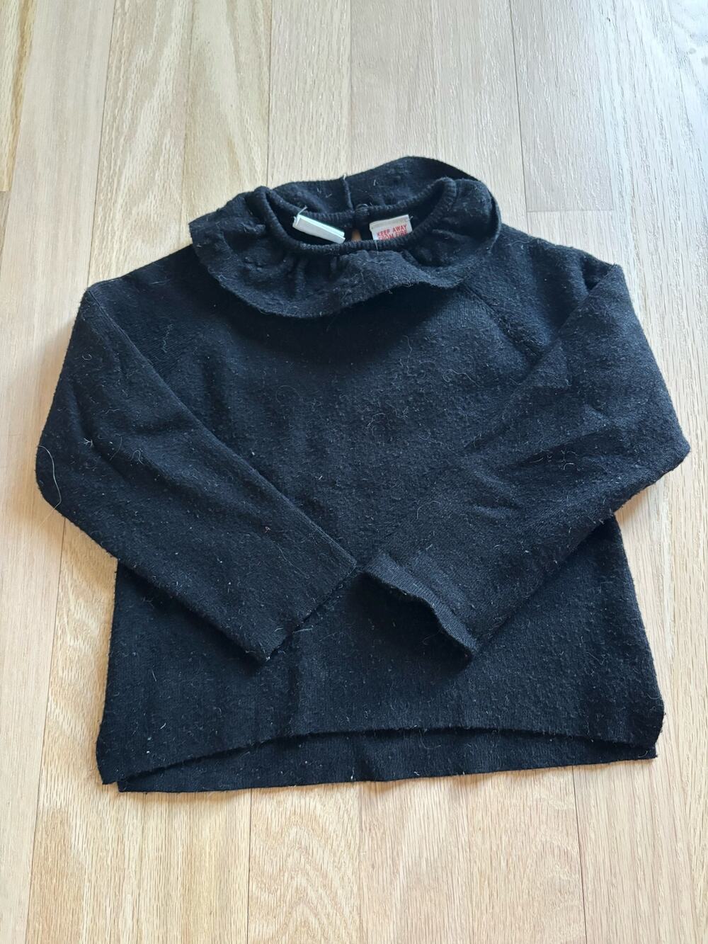 Zara Black Sweater with collar 2-3 T